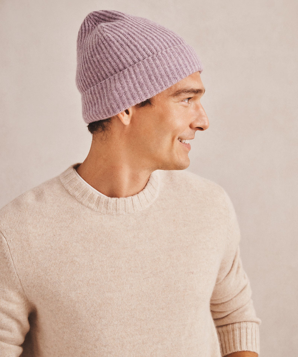 Signature Cashmere Ribbed Beanie