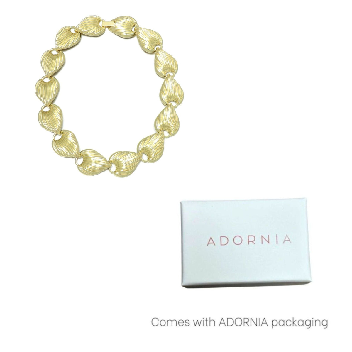14k Gold Plated Deco Link Necklace