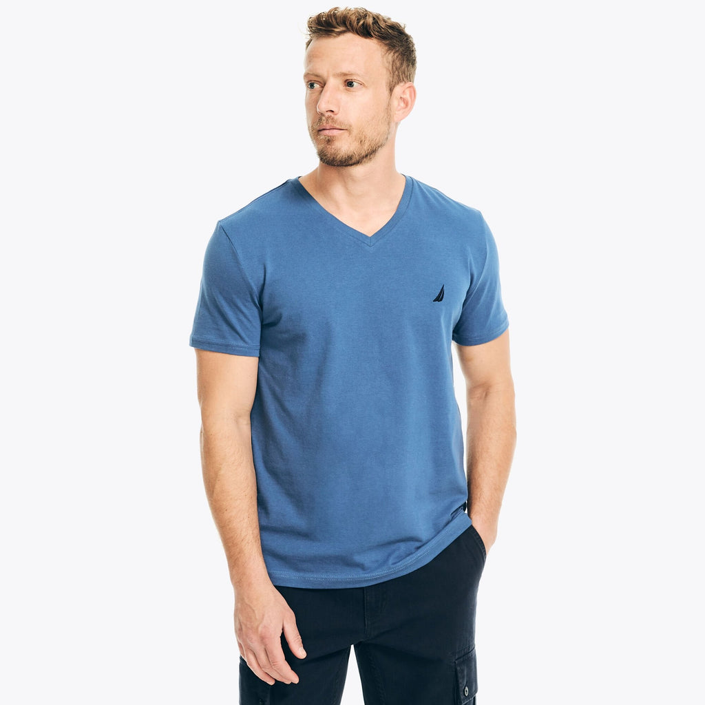Nautica Mens Premium Cotton V-Neck T-Shirt