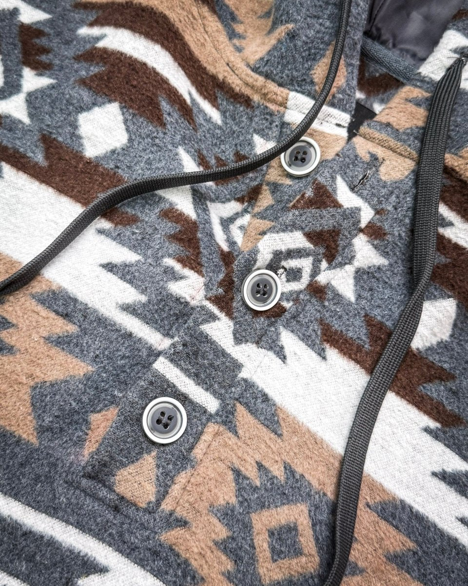 Cedarline Aztec Pullover Hoodie in Charcoal