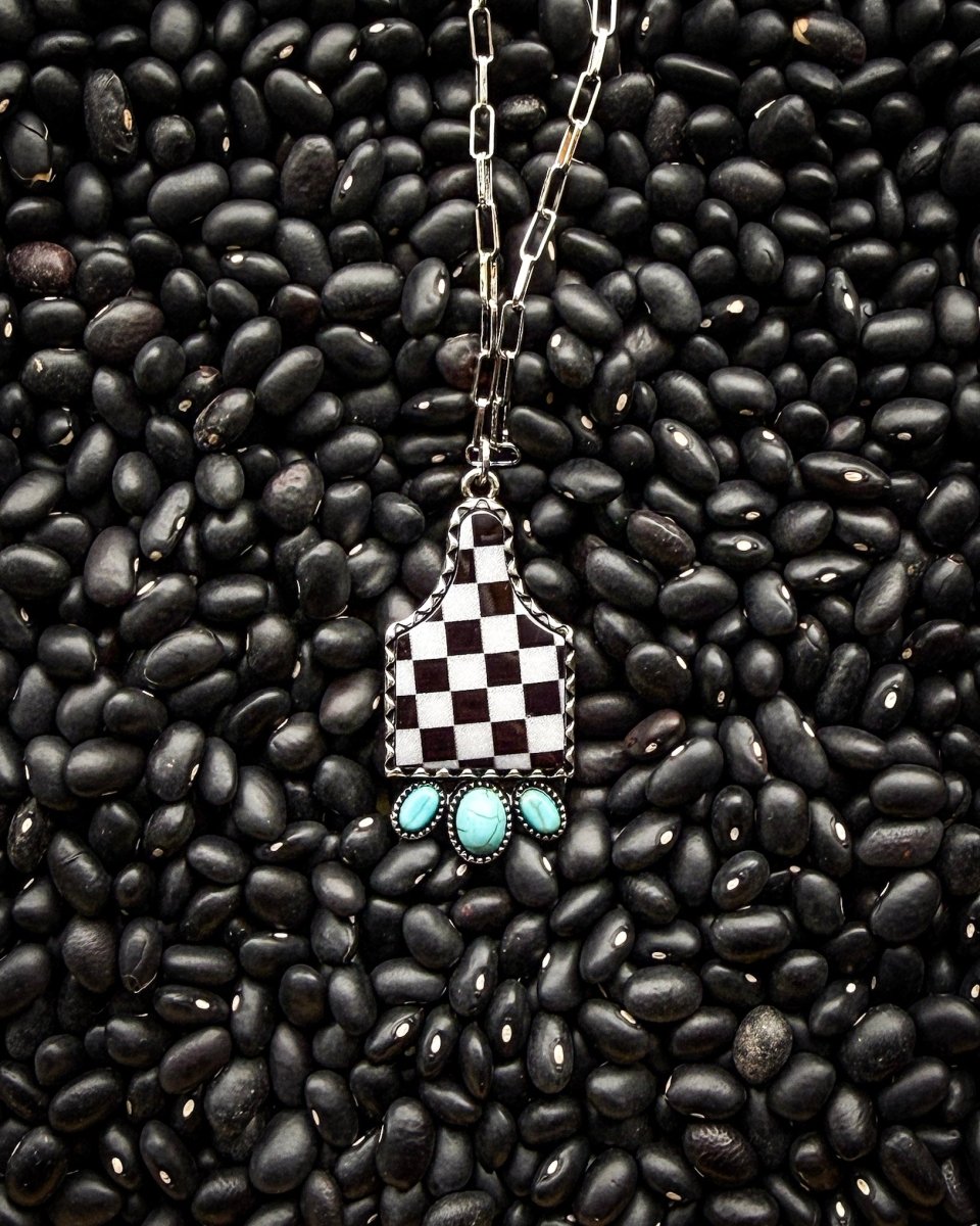Checkmate Tag Fashion Necklace
