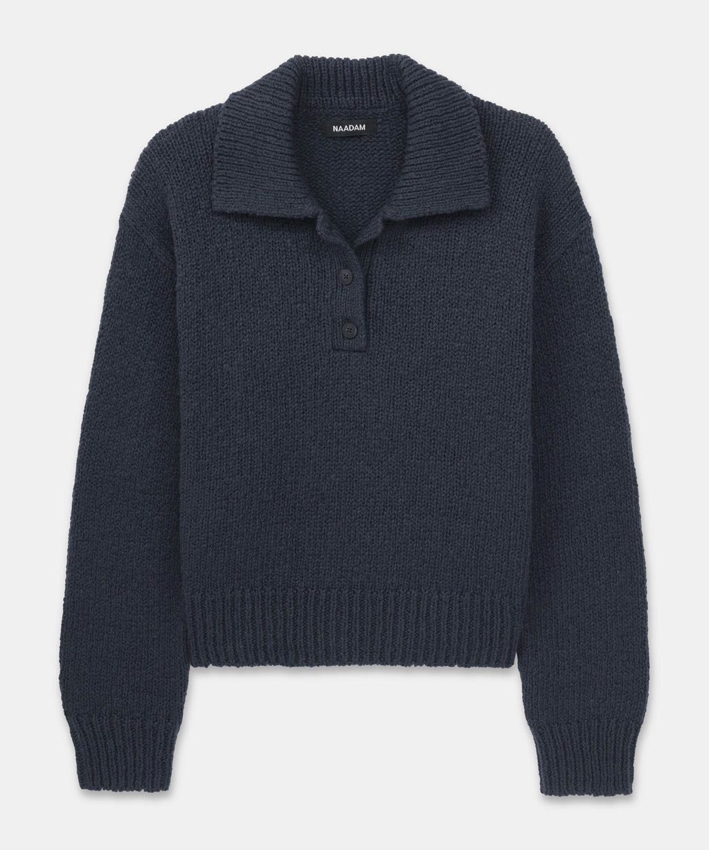 Chunky Cotton Polo Sweater