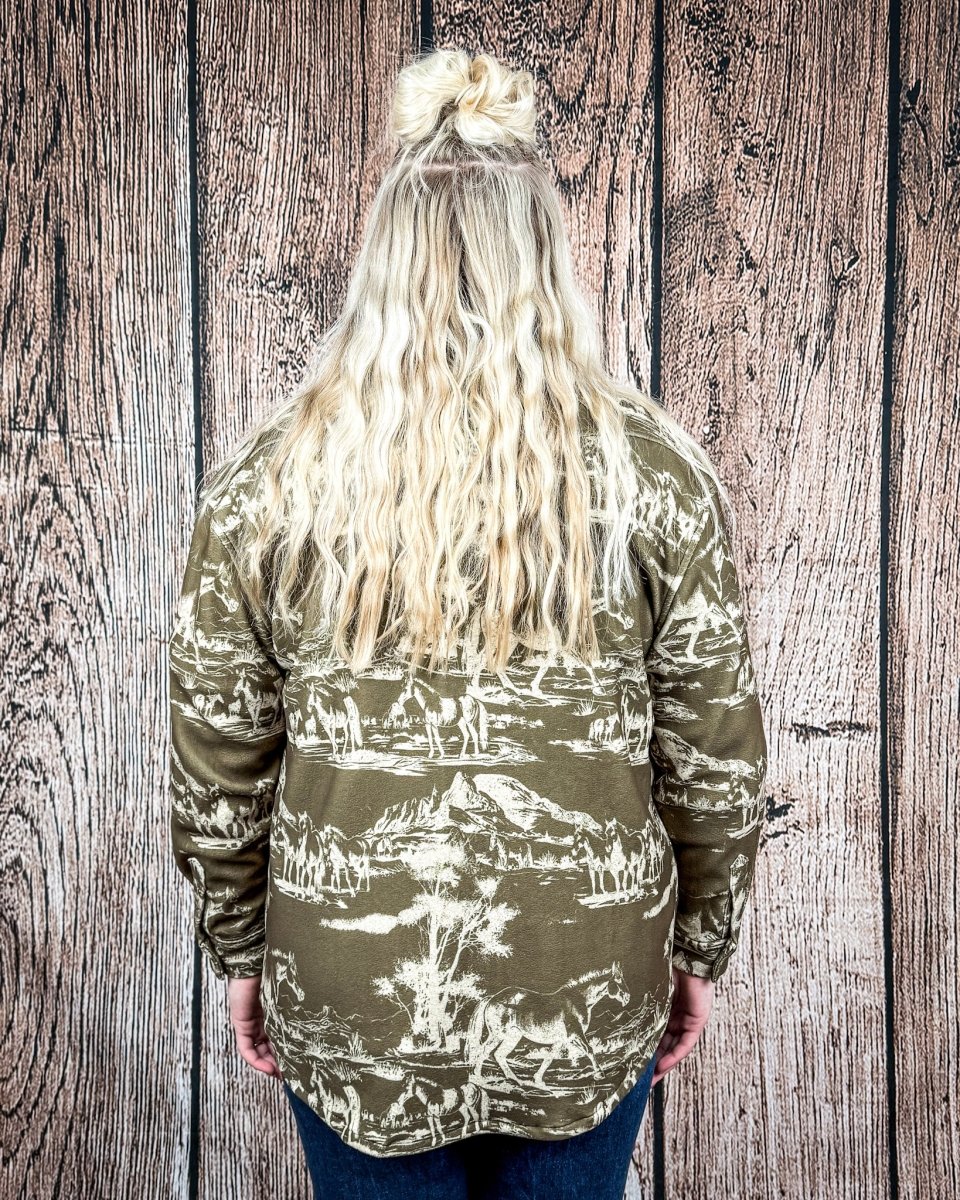 Cimmaron Range Fleece Shacket by Lucky & Blessed