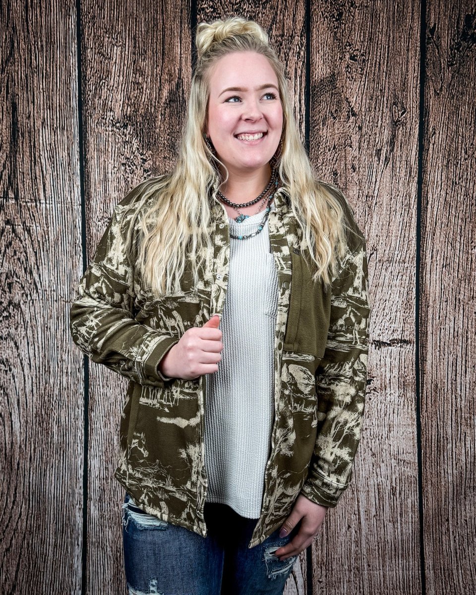 Cimmaron Range Fleece Shacket by Lucky & Blessed