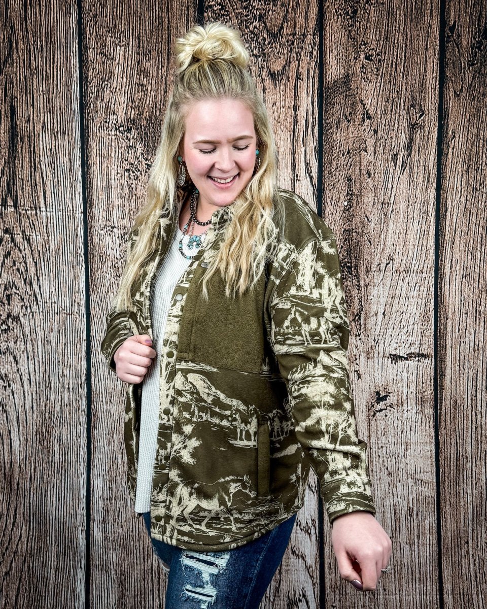 Cimmaron Range Fleece Shacket by Lucky & Blessed
