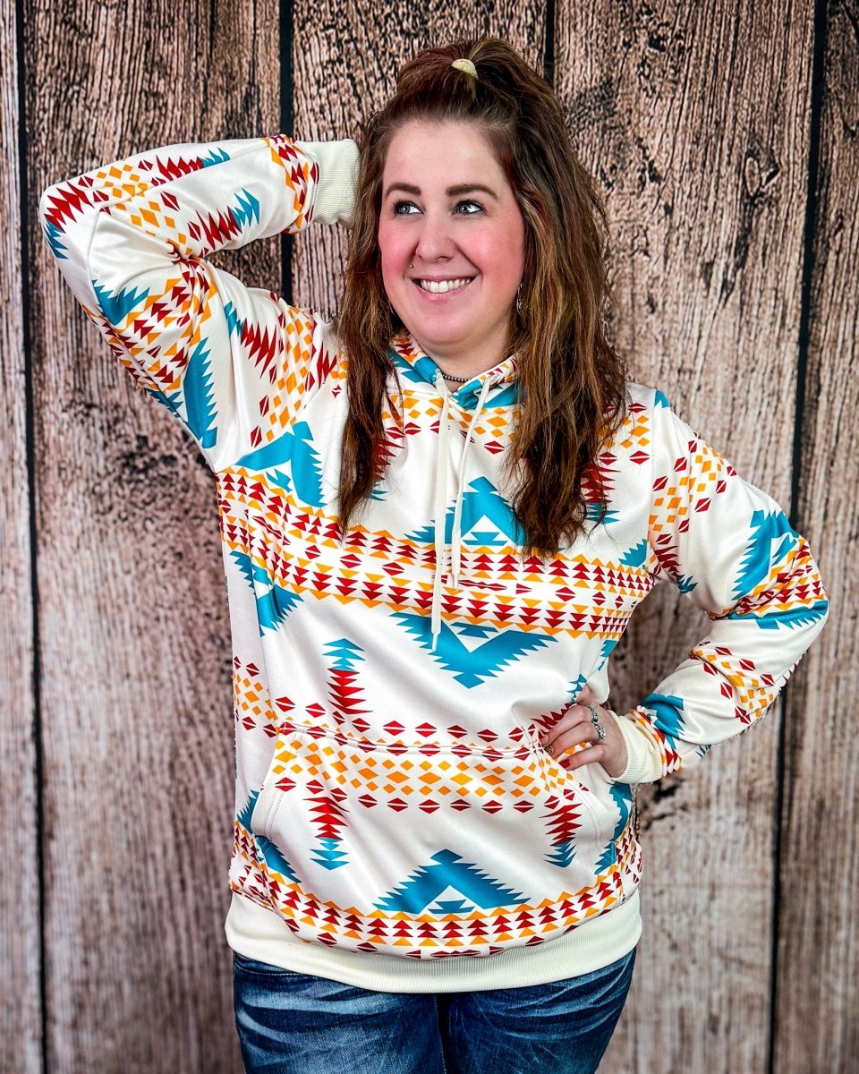Copperline Aztec Hoodie in Cream