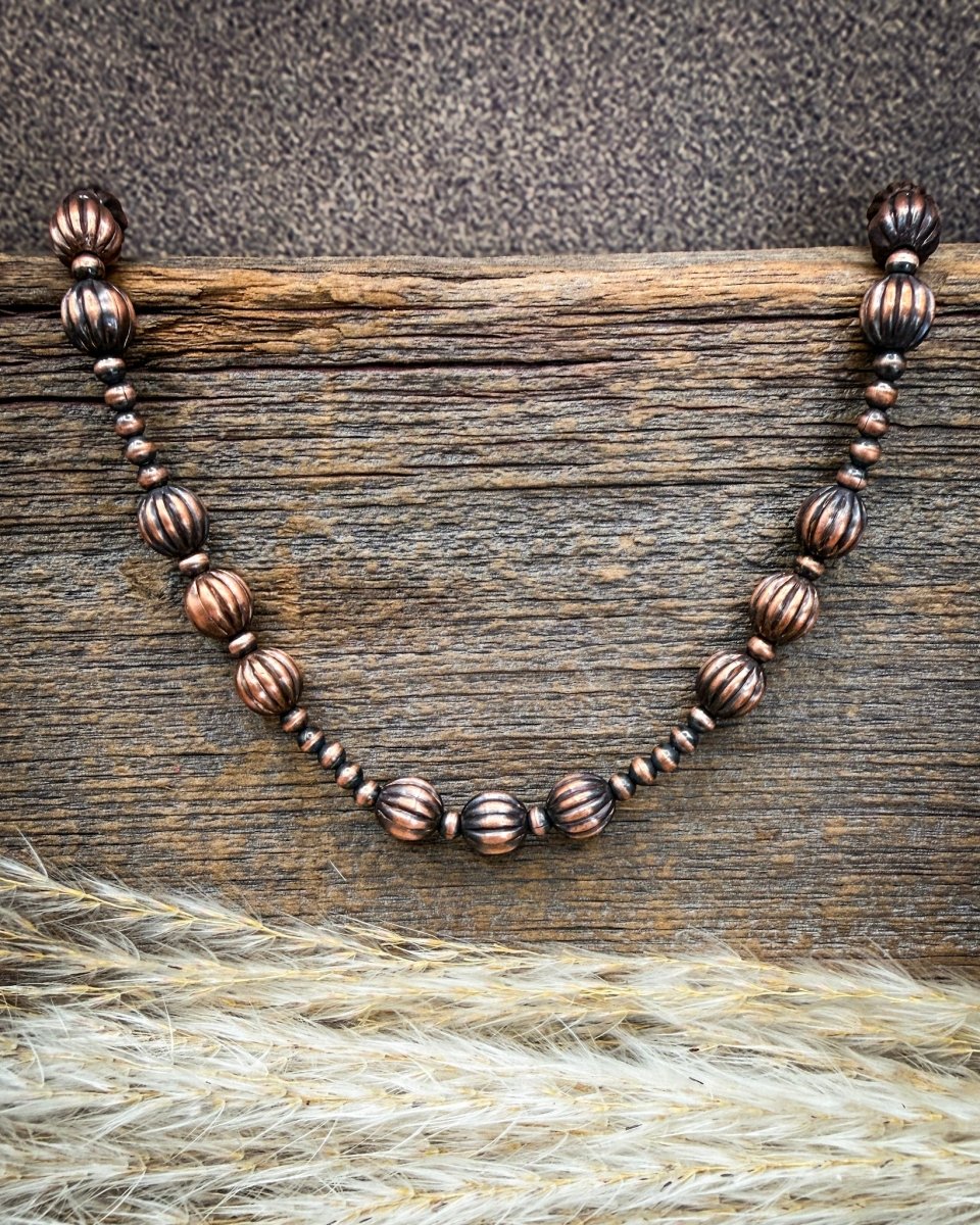 Copperline Fluted Copper Pearl Necklace