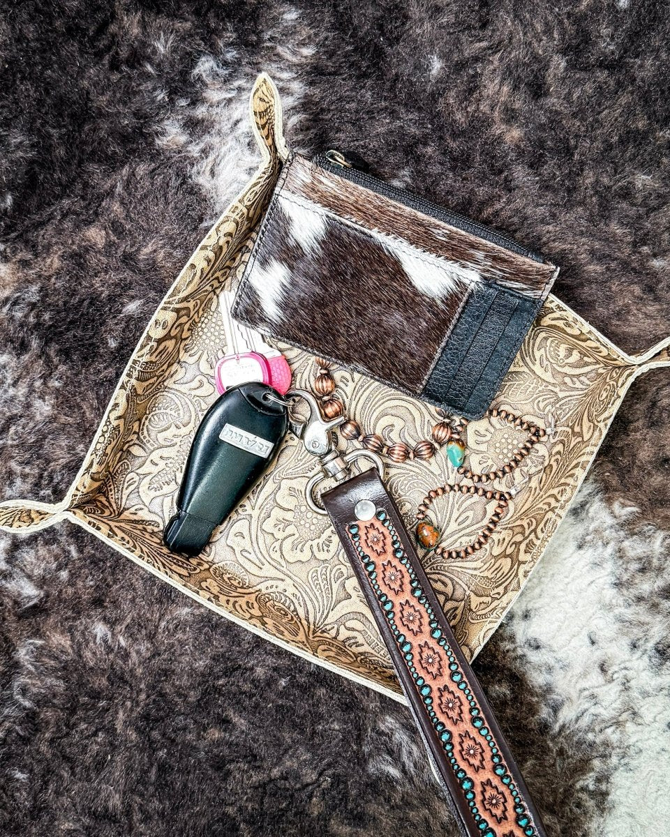 Copperwind Leather Tray in Antique Brown