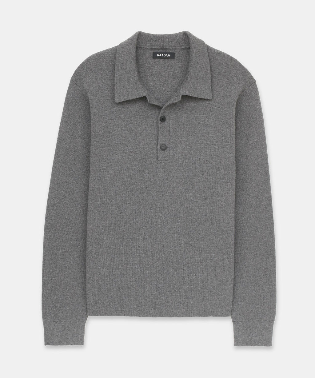 Cotton Cashmere Polo Sweater
