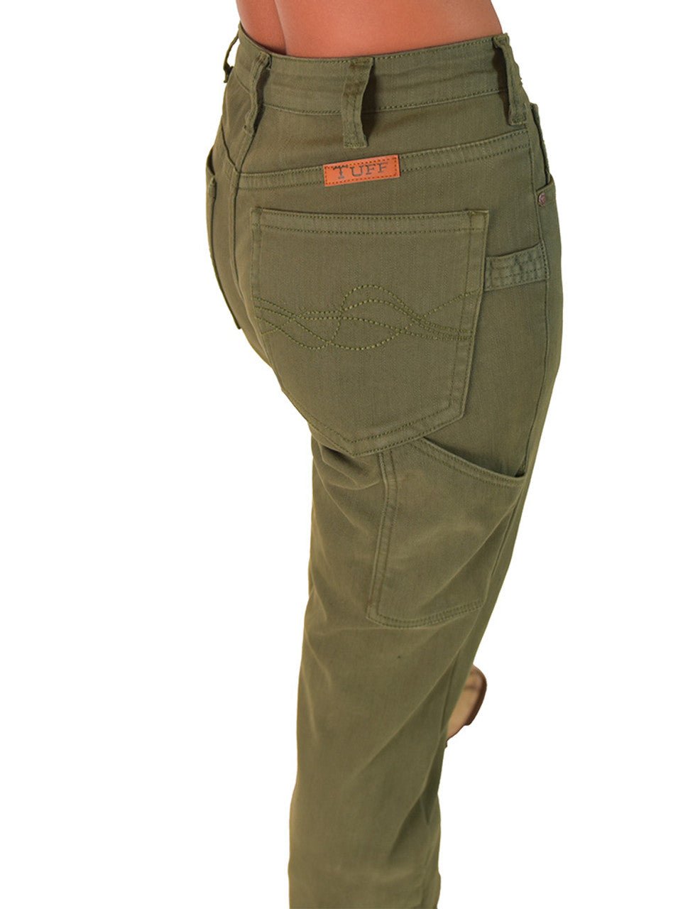 Army Carpenter Flannel Lined Bootcut Jeans in Olive by Cowgirl Tuff