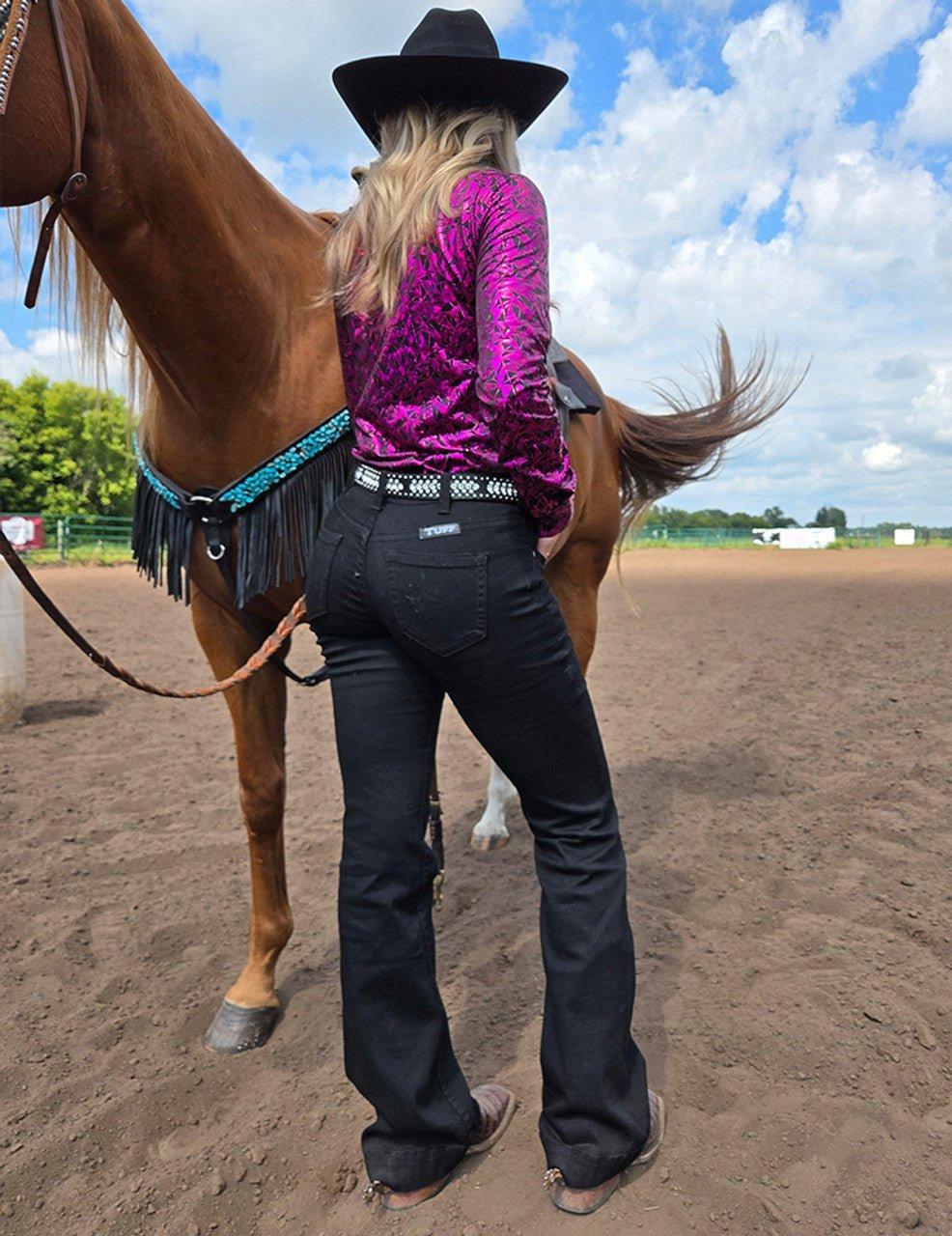Black Sport Trouser Jeans by Cowgirl Tuff