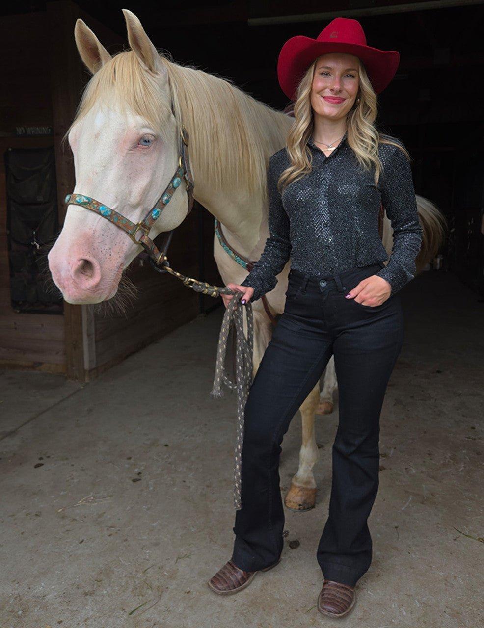 Black Sport Trouser Jeans by Cowgirl Tuff