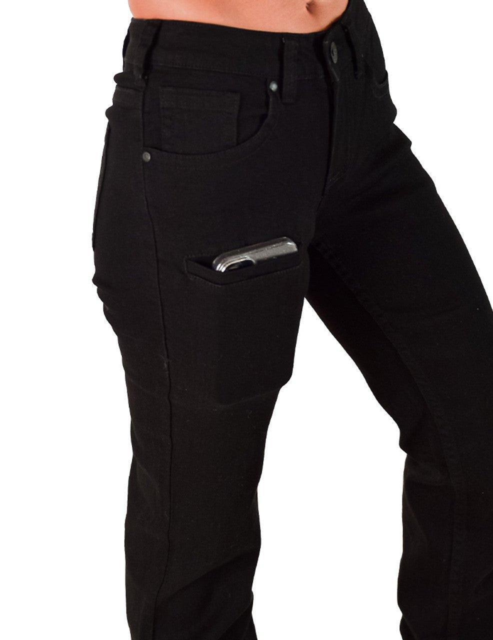 Black Sport Trouser Jeans by Cowgirl Tuff