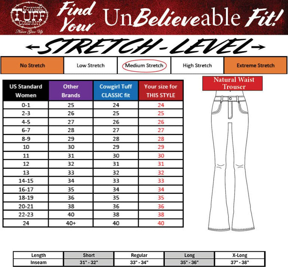 Black Sport Trouser Jeans by Cowgirl Tuff