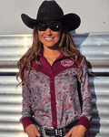 Cowgirl Tuff Burgundy Paisley Trail Pullover Button Up