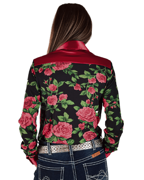 Cowgirl Tuff Classic Rose Pullover Button Up
