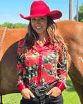 Cowgirl Tuff Classic Rose Pullover Button Up