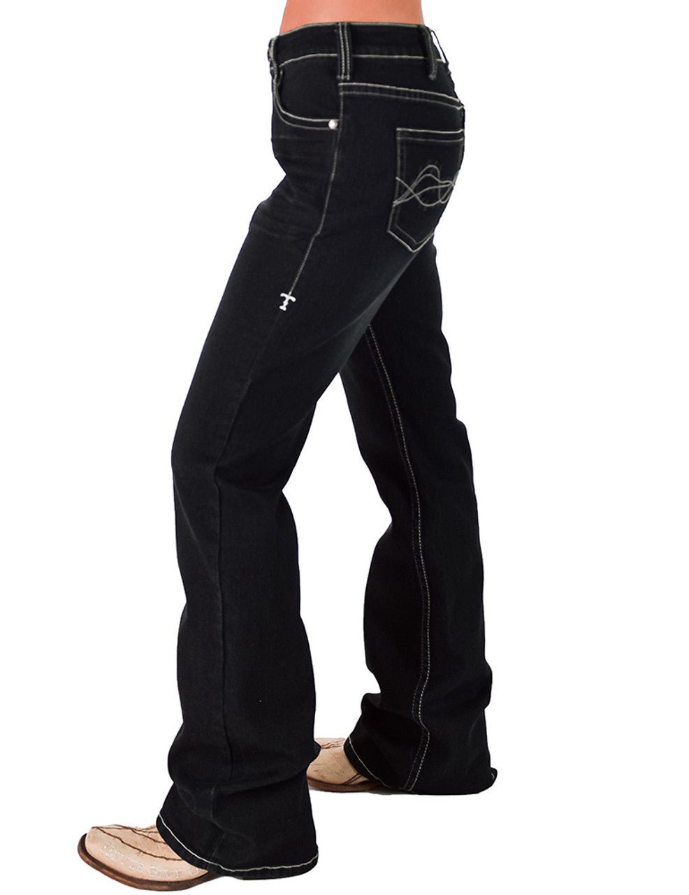 Dark Charcoal DFMI Bootcut Jeans by Cowgirl Tuff