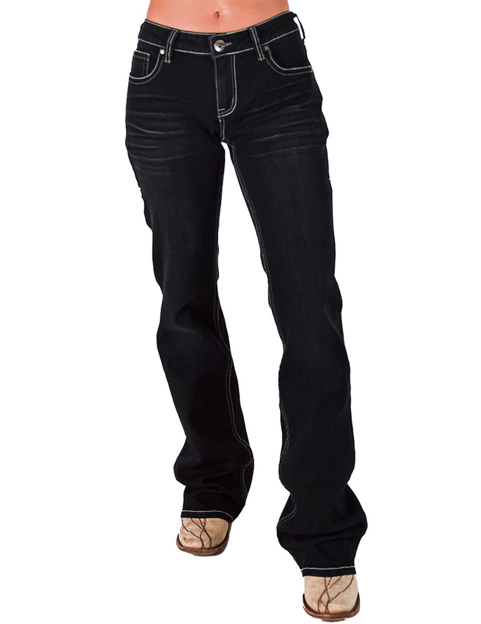 Dark Charcoal DFMI Bootcut Jeans by Cowgirl Tuff