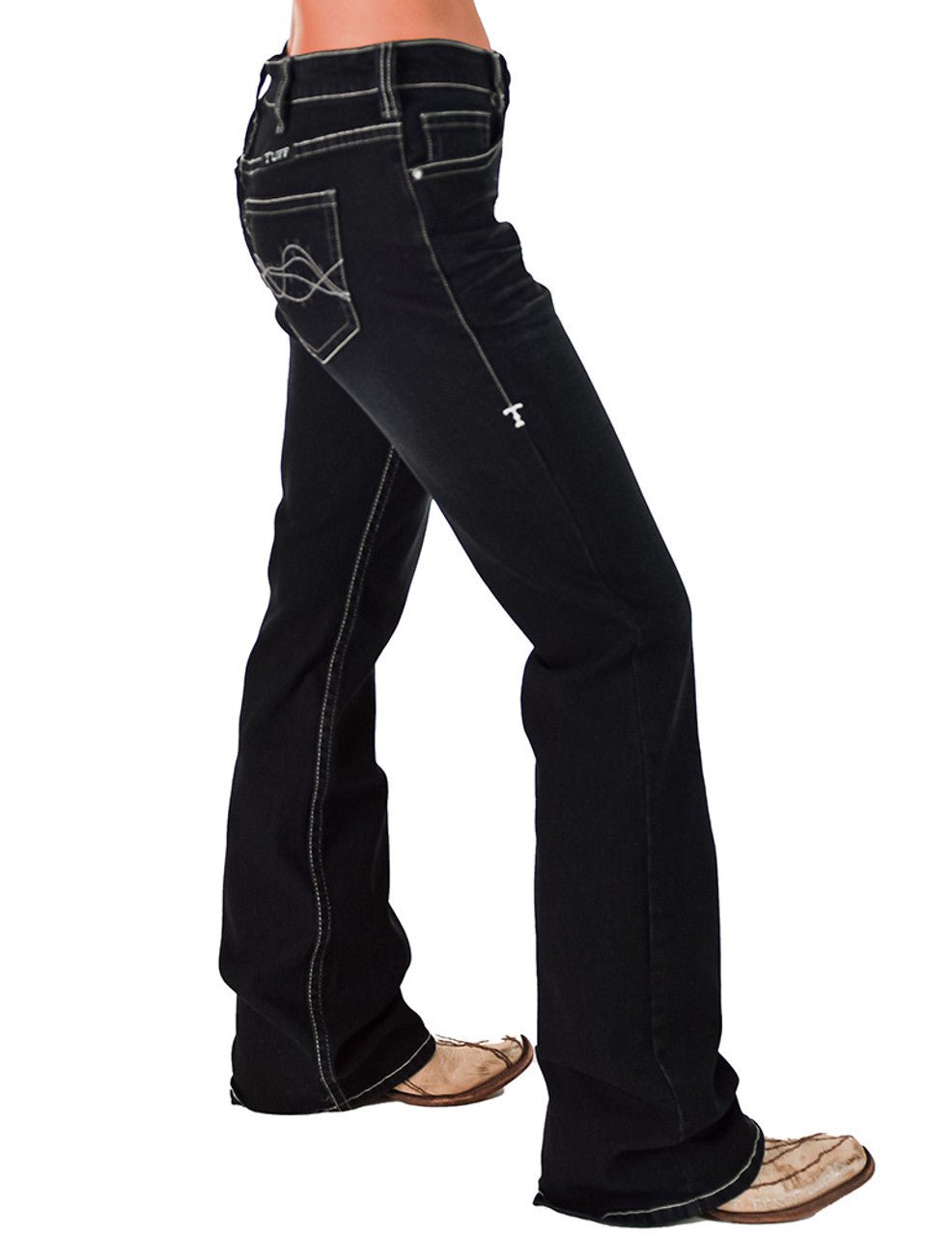 Dark Charcoal DFMI Bootcut Jeans by Cowgirl Tuff