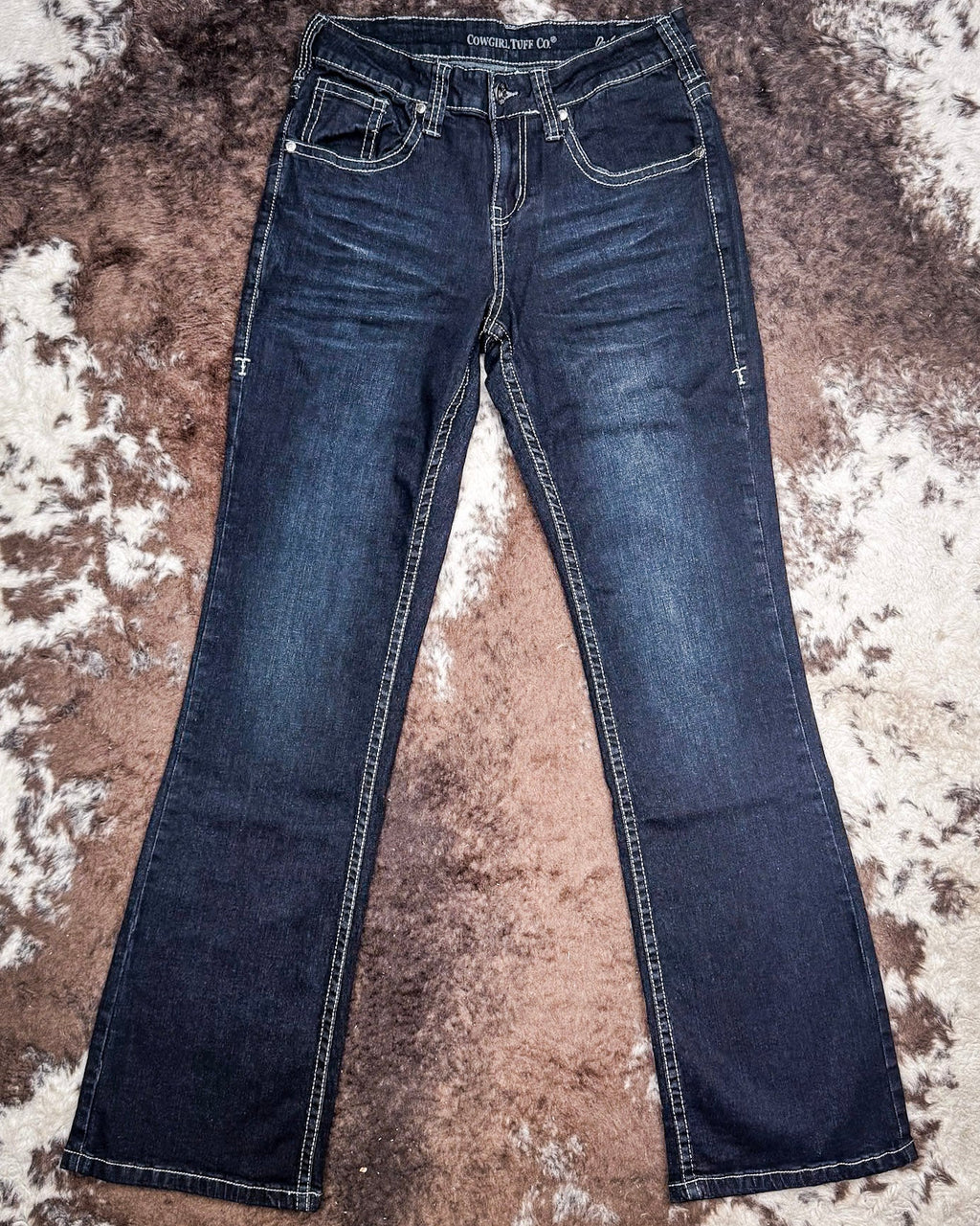 Dark Charcoal DFMI Bootcut Jeans by Cowgirl Tuff