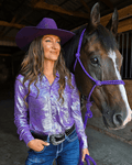 Cowgirl Tuff Lavender Glitz and Grit Pullover Button Up