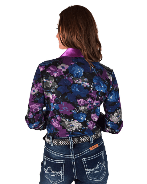 Cowgirl Tuff Purple Meadow Pullover Button Up