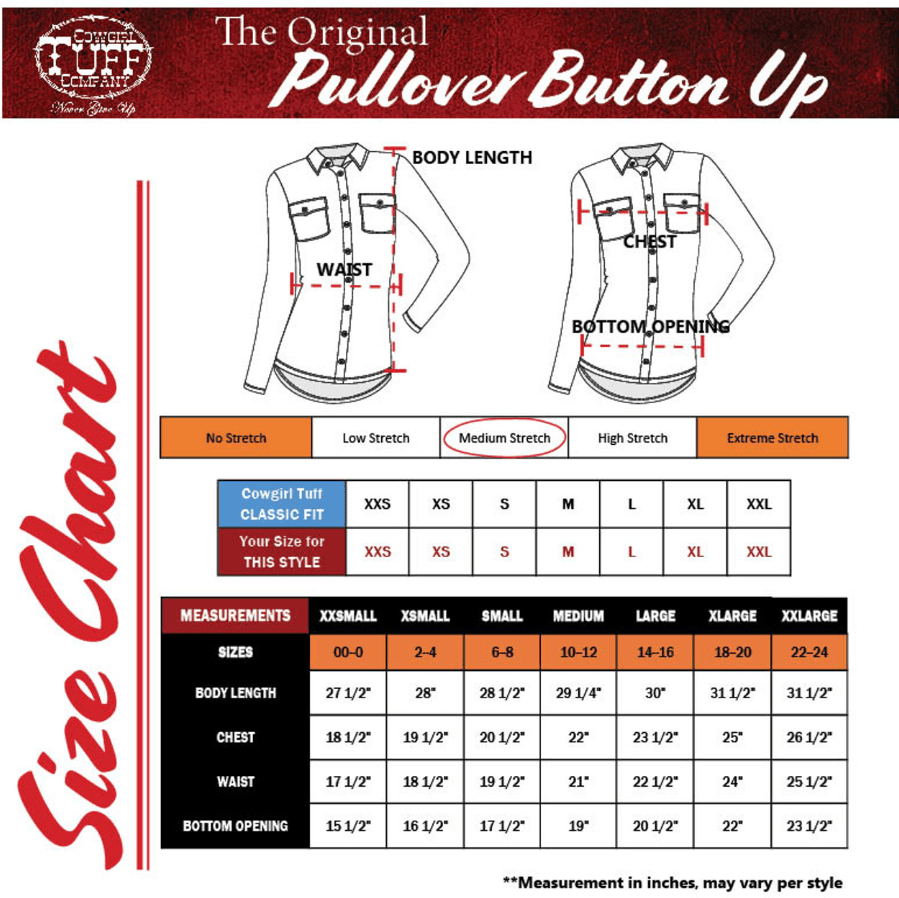 Cowgirl Tuff Red White and Rodeo Pullover Button Up