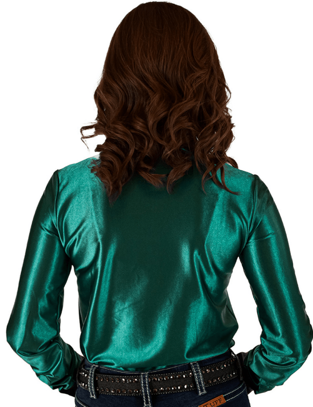 Cowgirl Tuff Rodeo Royale Pullover Button Up In Turquoise