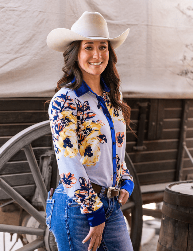 Cowgirl Tuff Sweet Bluebell Breeze Pullover Button Up