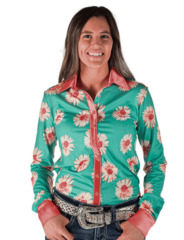 Cowgirl Tuff Sweet Daisy Darling Pullover Button Up