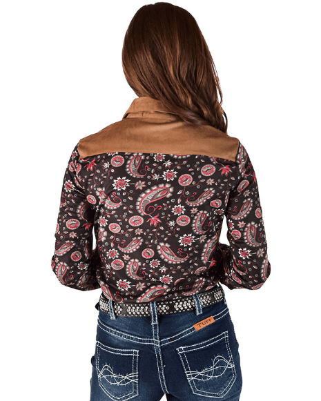 Cowgirl Tuff Tan Paisley Trail Pullover Button Up