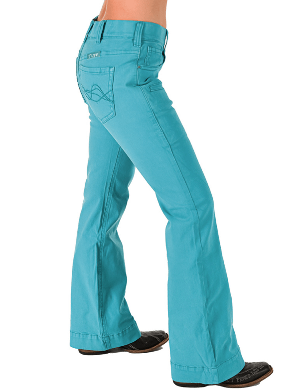 Cowgirl Tuff Turquoise Pull-On Trouser Jeans