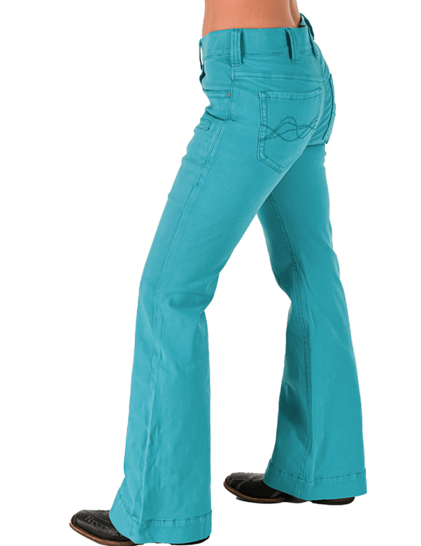 Cowgirl Tuff Turquoise Pull-On Trouser Jeans