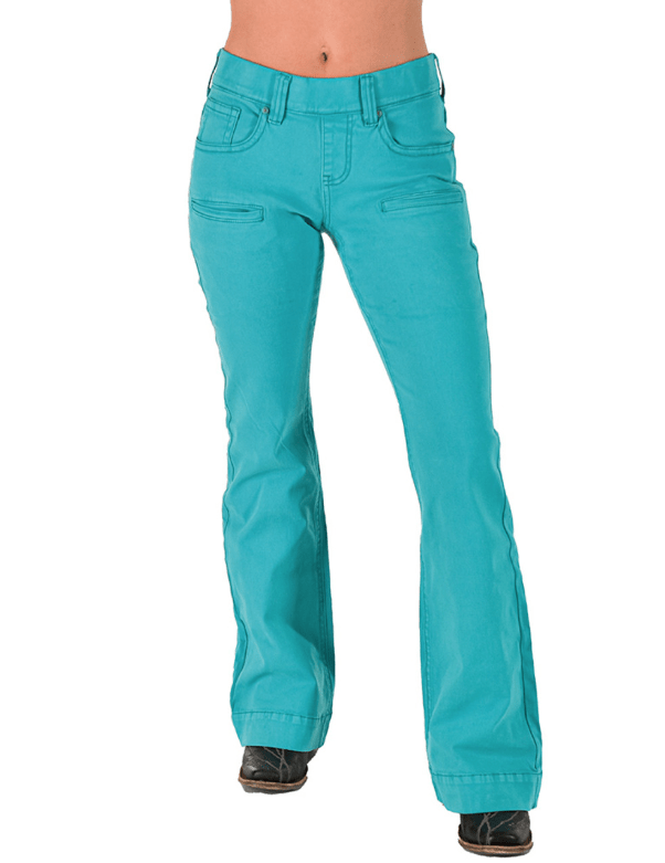 Cowgirl Tuff Turquoise Pull-On Trouser Jeans