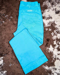 Cowgirl Tuff Turquoise Pull-On Trouser Jeans