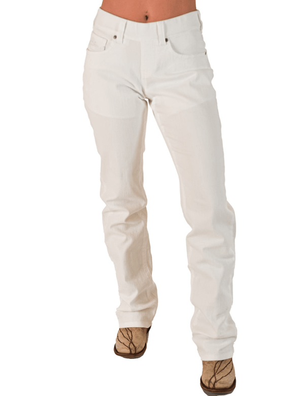 Cowgirl Tuff White Pull-On Bootcut Jeans