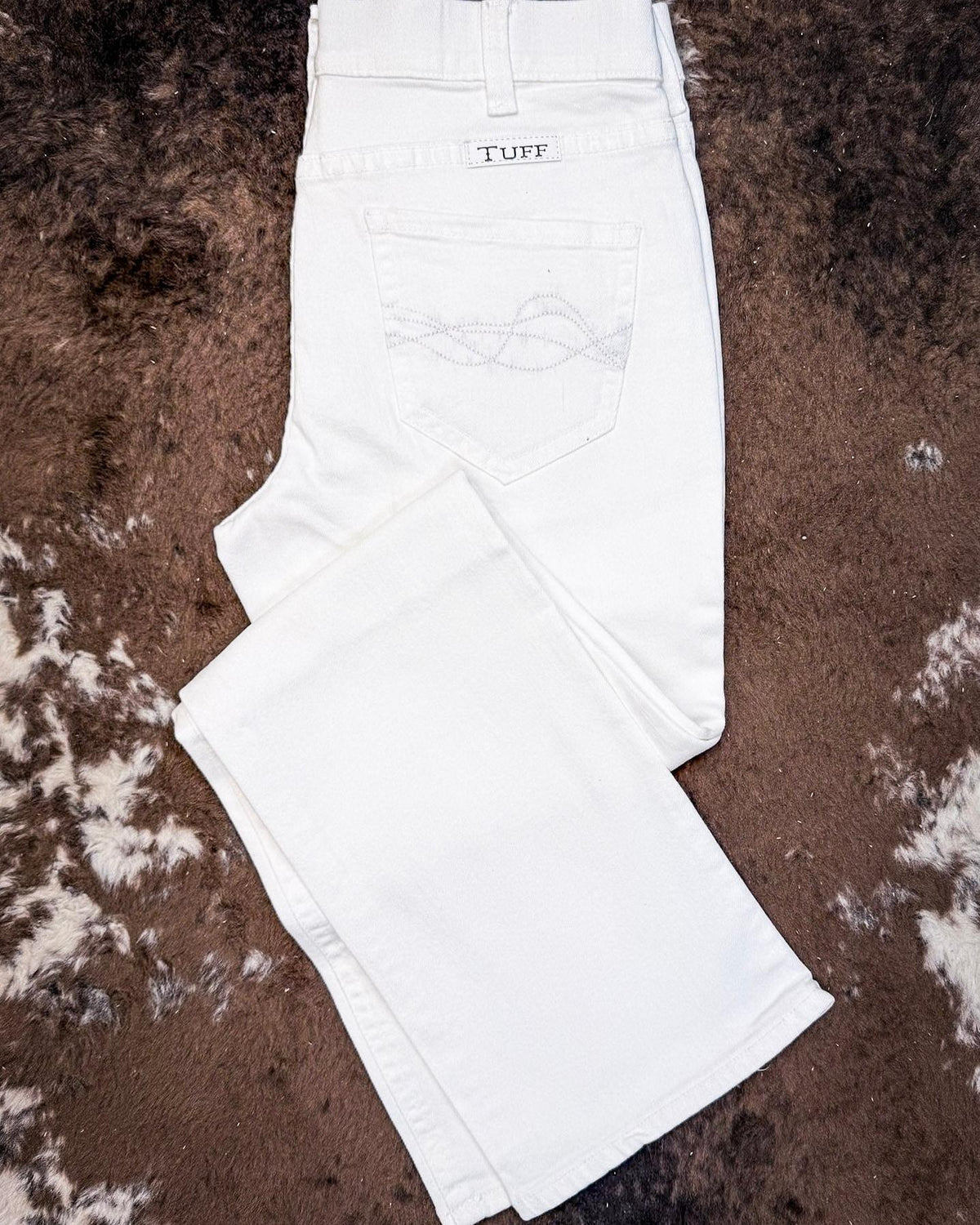 Cowgirl Tuff White Pull-On Bootcut Jeans