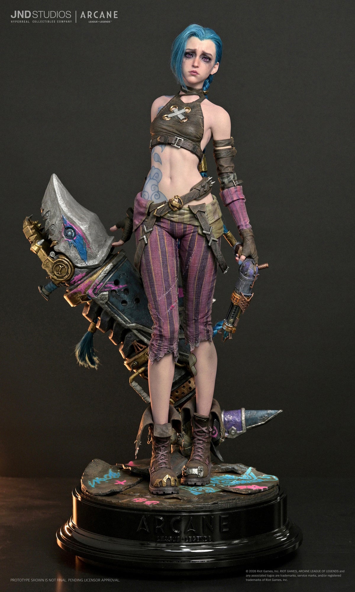 League of Legends Arcane: Jinx with 2 Head Variants 1/3 Scale Hyper Real