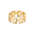 14k Gold Plated Grid Pattern Band