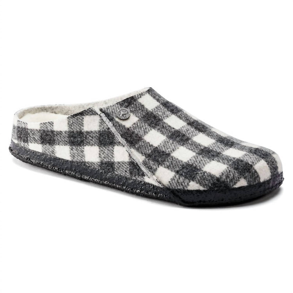 Unisex Zermatt Shearling Slipper In Plaid White