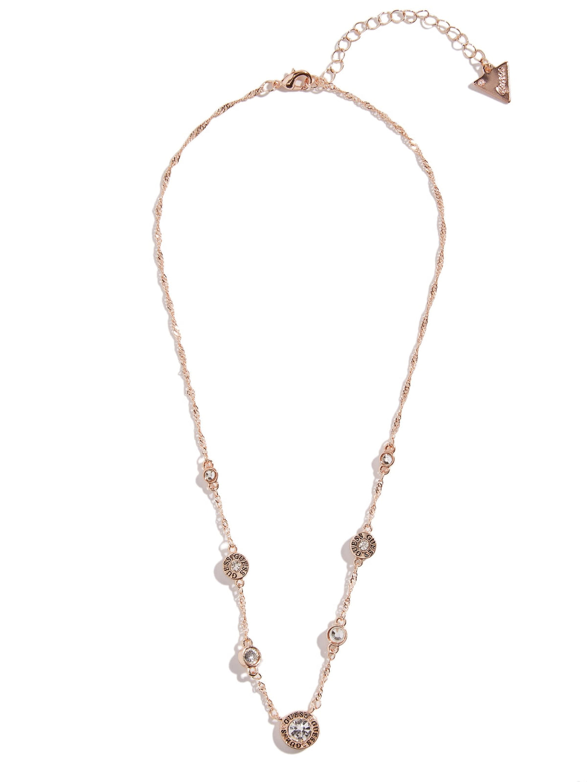 Crystal Logo Button Necklace