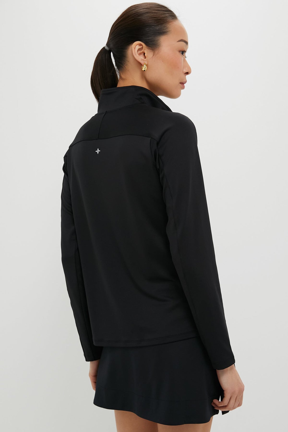 Black Performance Jersey Carver Quarter Zip Tee