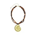 Gold Shell on Leopard Print Adjustable Necklace