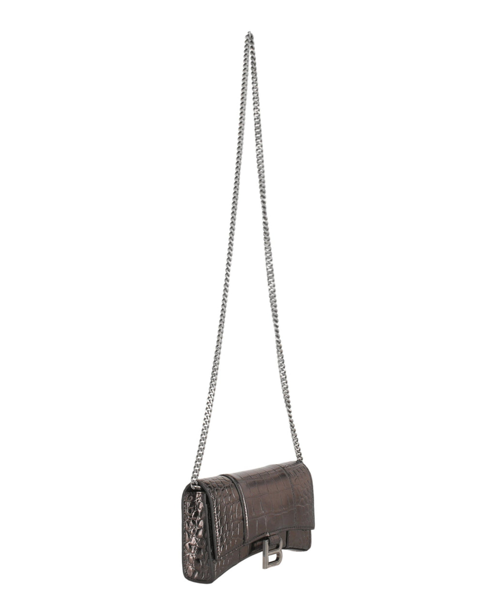 Croc Embossed Hourglass Wallet On Chain