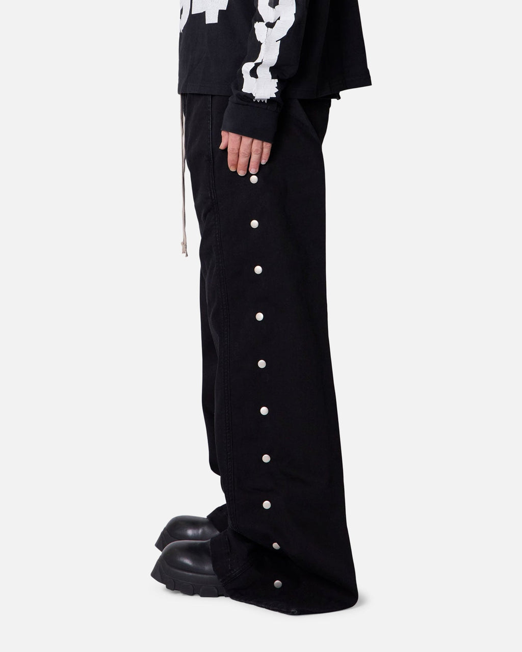 MNML Wide Panel Side Snap Pants Black