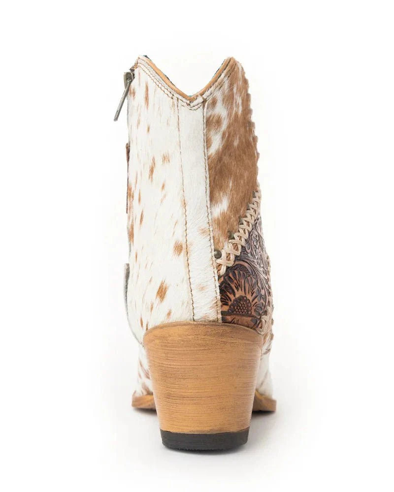 Darcy Ridge Hair-On Hide Booties in Brown by Myra Bag
