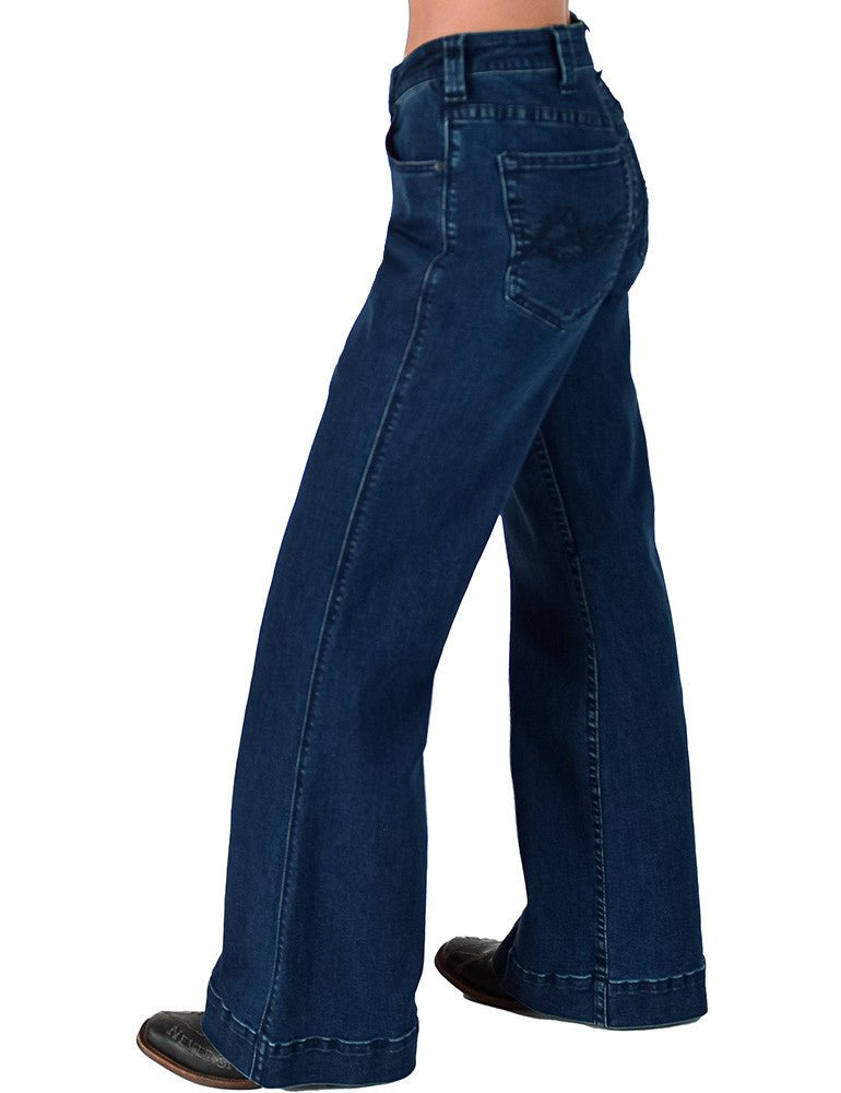 Dark Wide Leg Trouser Jeans by Cowgirl Tuff