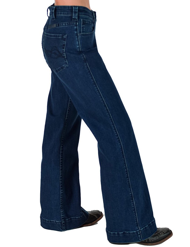 Dark Wide Leg Trouser Jeans by Cowgirl Tuff