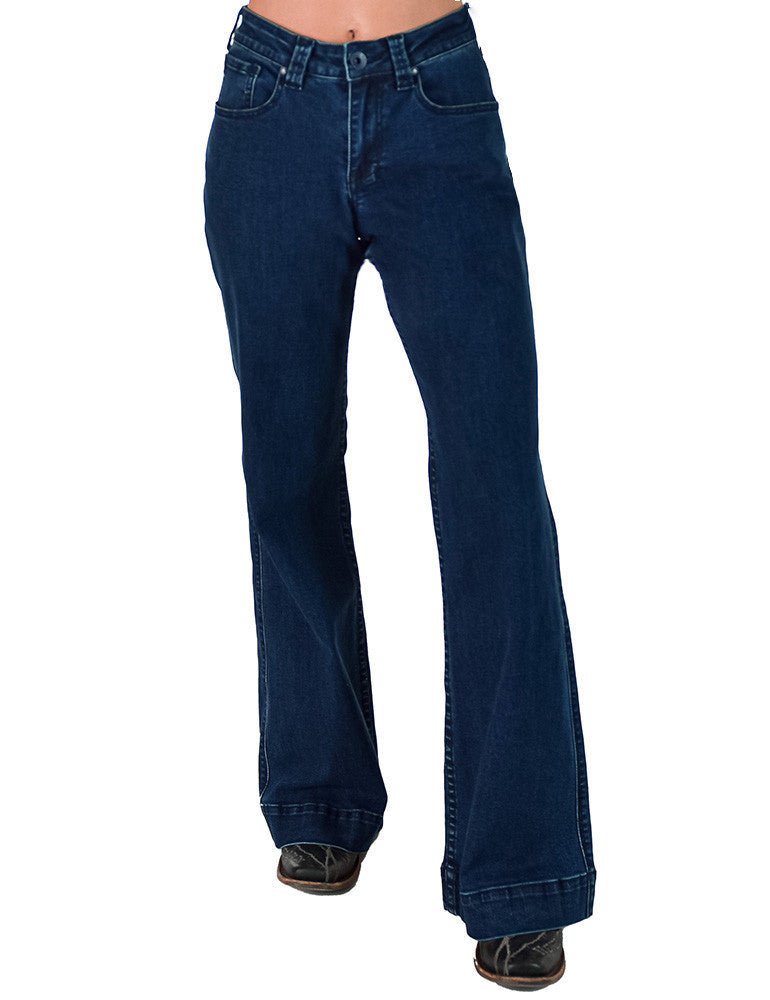 Dark Wide Leg Trouser Jeans by Cowgirl Tuff